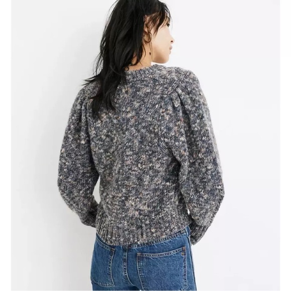 MADEWELL Pleat Shoulder Pullover Wool Blend Sweater Size Medium - Picture 4 of 16